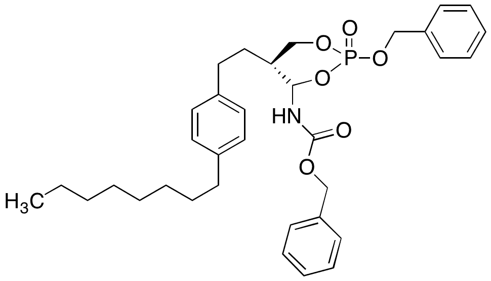 Benzyl ((4R)-2-(Benzyloxy)-5-(4-octylphenethyl)-2-oxido-1 3 2-dioxaphosphinan-4-yl)carbamate - Chemical structure and product image