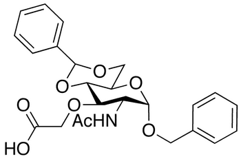 Benzyl 2-Acetamido-4 6-O-Benzylidene-3-Carboxymethyl-2-Deoxy-alpha-D-Glucopyranoside - Chemical structure and product image