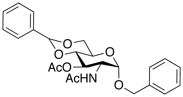 Benzyl 2-Acetamido-4,6-O-benzylidene-2-deoxy-Î±-D-glucopyranoside 3-Acetate - Chemical structure and product image