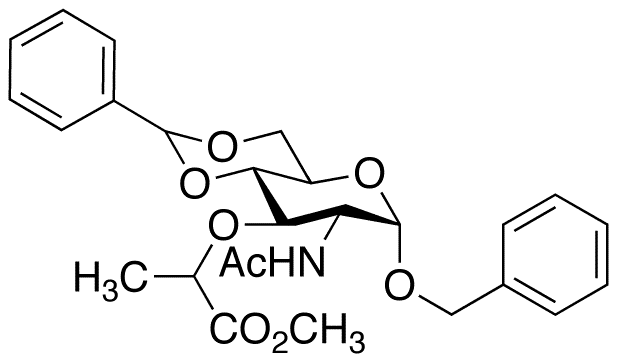 Benzyl 2-Acetamido-3-O-(1-carboxyethyl Methy Ester)4 6-O-benzylidene-2-deoxy- alpha-D-glucopyranoside(Mixture of Diastereomers) - Chemical structure and product image