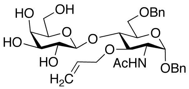 Benzyl 2-(Acetamido)-2-deoxy-6-O-benzyl-3-O-2-propen-1-yl-4-O-[beta-D-galactopyranosyl]-alpha-D-glucopyranoside - Chemical structure and product image