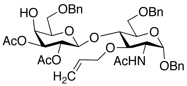 Benzyl 2-(Acetamido)-2-deoxy-6-O-benzyl-3-O-2-propen-1-yl-4-O-[2 3-di-O-acetyl-6-O-benzyl-beta-D-galactopyranosyl]-alpha-D-glucopyranoside - Chemical structure and product image