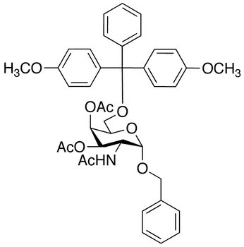 Benzyl 2-Acetamido-2-deoxy-3 4-di-O-acetyl-6-O-dimethoxytrityl-alpha-D-galactopyranoside - Chemical structure and product image