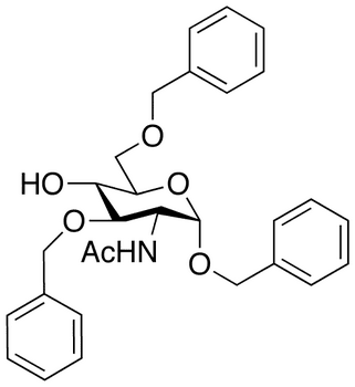 Benzyl 2-Acetamido-2-deoxy-3,6-di-O-benzyl-alpha-D-glucopyranoside - Chemical structure and product image