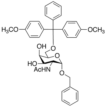 Benzyl 2-Acetamido-2-deoxy-6-dimethoxytrityl-alpha-D-galactopyranoside - Chemical structure and product image