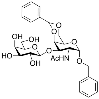 Benzyl 2-Acetamido-2-deoxy-3-O-(beta-D-galactopyranosyl)-4 6-benzylidene-alpha-D-galactoside - Chemical structure and product image