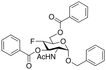 Benzyl 2-Acetamido-3 6-di-O-benzoyl-2 4-dideoxy-4-fluoro-alpha-D-glucopyranose - Chemical structure and product image