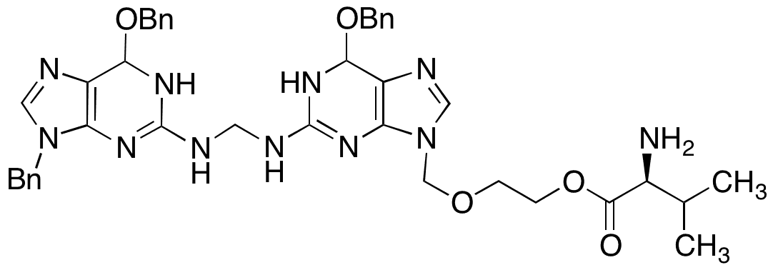 N9-Benzyl bis-(6-OGuaninyl-Benzyl) Guaninyl Valacyclovir - Chemical structure and product image