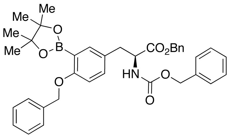 O-Benzyl-N-[(benzyloxy)carbonyl]-3-(4,4,5,5-tetramethyl-1,3,2-dioxaborolan-2-yl)-L-tyrosine Benzyl Ester - Chemical structure and product image