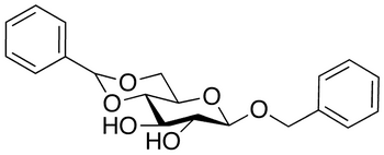 Phenylmethyl 4,6-O-(Phenylmethylene)-beta-D-glucopyranoside; - Chemical structure and product image