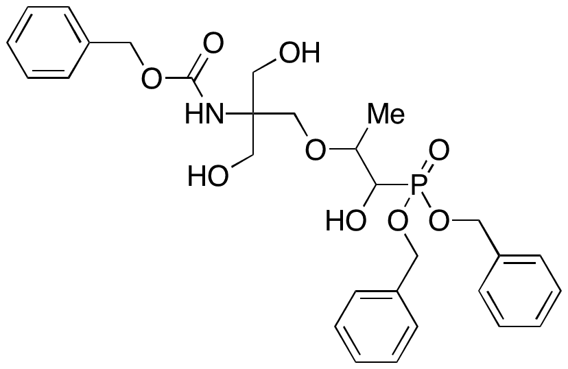 Benzyl-(1-((1-(bis(benzyloxy)phosphoryl)-1-hydroxypropan-2-yl)oxy)-3-hydroxy-2-(hydroxymethyl)propan-2-yl)carbamate - Chemical structure and product image