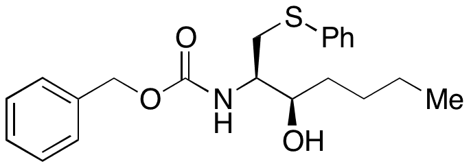 Benzyl ((2R,3R)-3-Hydroxy-1-(phenylthio)heptan-2-yl)carbamate - Chemical structure and product image