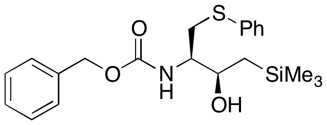 Benzyl ((2R,3S)-3-Hydroxy-1-(phenylthio)-4-(trimethylsilyl)butan-2-yl)carbamate - Chemical structure and product image