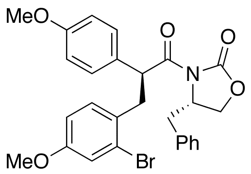 (S)-4-Benzyl-3-[(S)-3-(2-bromo-4-methoxyphenyl)-2-(4-methoxyphenyl)propanoyl]-2-oxazolidinone - Chemical structure and product image