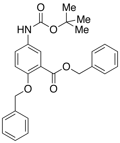 2-O-Benzyl-5-(N-tert-butyloxycarbonyl)aminosalicylic Acid Benzyl Ester - Chemical structure and product image