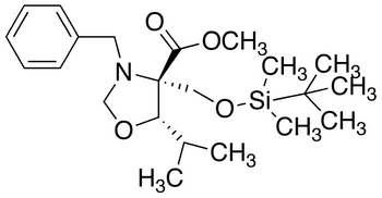 (4R,5S)-3-N-Benzyl-4-(t-butyldimethylsilyloxymethyl)-5-isopropyloxazoladine-4-carboxylic Acid, Methyl Ester - Chemical structure and product image