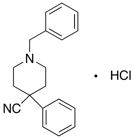 1-Benzyl-4-cyano-4-phenylpiperidine Hydrochloride - Chemical structure and product image