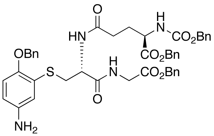 2-O-Benzyl-N-carboxybenzyl-N-desacetyl Acetaminophen Glutathione Dibenzyl Ester - Chemical structure and product image