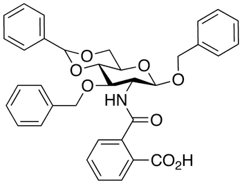 Benzyl 2-Deoxy-2-(2-carboxybenzimido)-3-O-benzyl-4,6-O-benzylidene-beta-D-glucopyranoside - Chemical structure and product image