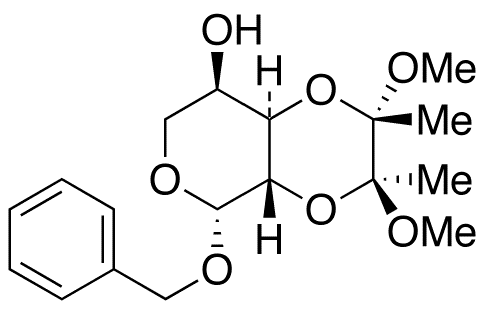Benzyl 2,3-O-[(1S,2S)-1,2-Dimethoxy-1,2-dimethyl-1,2-ethanediyl]-beta-D-arabinopyranoside - Chemical structure and product image