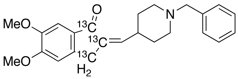 1-Benzyl-4-[(5,6-dimethoxy-1-oxoindan-2-ylidene)methyl]piperidine-13C3 - Chemical structure and product image