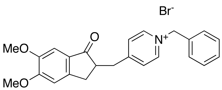 1-Benzyl-4-(5,6-dimethoxy-1-oxoindan-2-yl)methylpyridinium Bromide - Chemical structure and product image