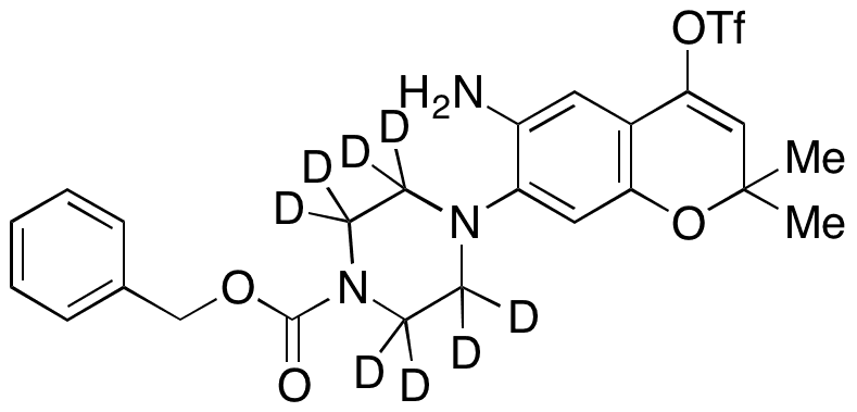 Benzyl 4-(6-Amino-2,2-dimethyl-4-(((trifluoromethyl)sulfonyl)oxy)-2H-chromen-7-yl)piperazine-1-carboxylate-d8 - Chemical structure and product image