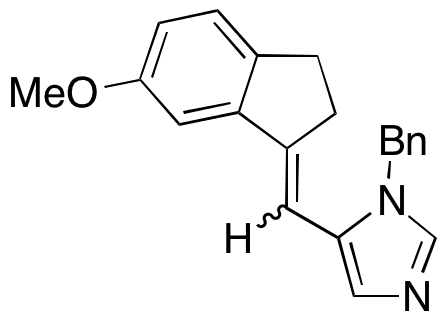 (E)-1-Benzyl-5-((6-methoxy-2,3-dihydro-1H-inden-1-ylidene)methyl)-1H-imidazole - Chemical structure and product image