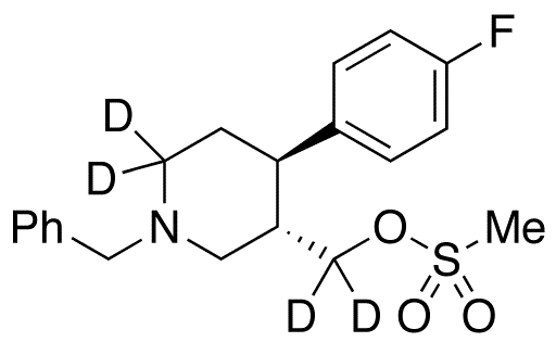 trans 1-Benzyl-4-(4-fluorophenyl)-3-methylsulfonatepiperidine-d4 - Chemical structure and product image