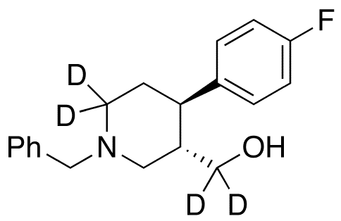 trans 1-Benzyl-4-(4-fluorophenyl)-3-piperidinemethanol-d4 - Chemical structure and product image