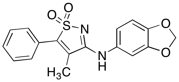 N-1,3-Benzodioxol-5-yl-4-methyl-5-phenyl-3-isothiazolamine 1,1-Dioxide - Chemical structure and product image