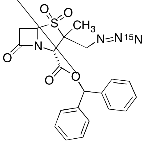 (2S)-Benzhydryl 3-methyl-7-oxo-3-((Z)-triaz-1-en-1-ylmethyl)-4-thia-1-azabicyclo[3.2.0]heptane-2-carboxylate 4,4-dioxide-15N - Chemical structure and product image