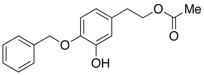 4-O-Benzyl-3-hydroxy Tyrosol Î±-Acetate - Chemical structure and product image