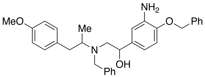 rac N-Benzyl-N-[2-hydroxyl-2-(4-benzyloxy-3-aminophenyl)-ethyl]-3-(4-methoxyphenyl)-2-propylamine-d6 - Chemical structure and product image