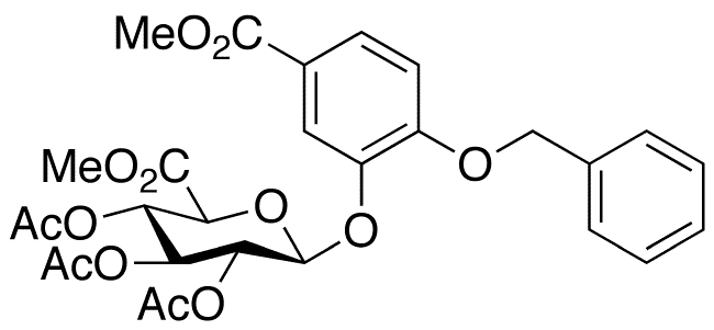 4-Benzyloxy-3-hydroxybenzoic Acid 3-O-beta-D-Glucuronide Dimethyl Diester - Chemical structure and product image