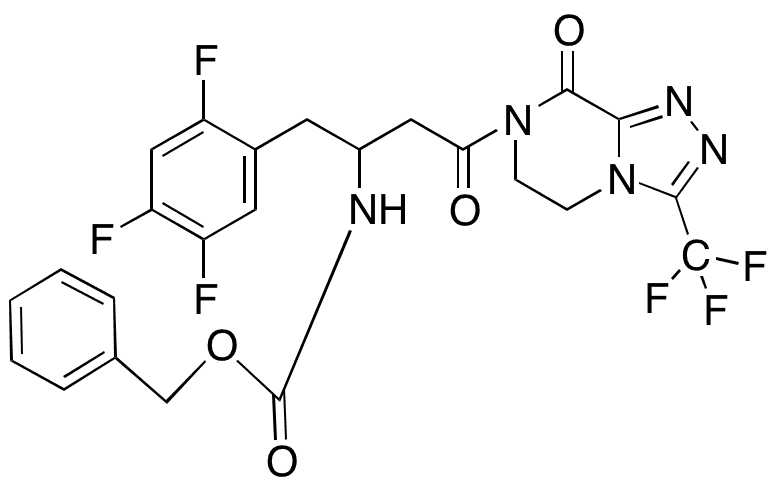 Benzyl (4-Oxo-4-(8-oxo-3-(trifluoromethyl)-5,6-dihydro-[1,2,4]triazolo[4,3-a]pyrazin-7(8H)-yl)-1-(2,4,5-trifluorophenyl)butan-2-yl)carbamate - Chemical structure and product image