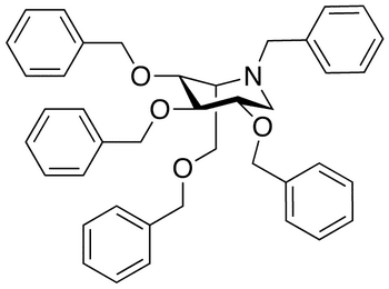 N-Benzyl-2,3,4,6-tetra-O-benzyl-1,5-dideoxy-imino-L-iditol - Chemical structure and product image