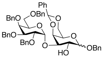 Benzyl 4,6-O-Benzylidene-3-O-(2,3,4,6-tetra-O-benzyl-alpha-D-Galactopyranosyl)-D-galactopyranoside - Chemical structure and product image