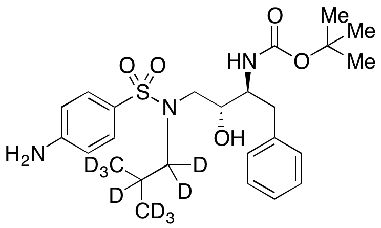 [(1S,2R)-1-Benzyl-2-hydroxy-3-[isobutyl-[(4-aminophenyl)sulfonyl]amino]propyl]carbamic Acid tert-Butyl Ester-d9 - Chemical structure and product image