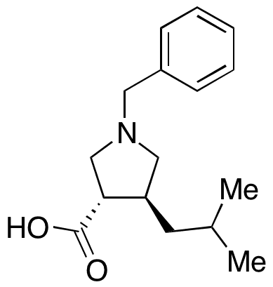 rac-â€‹(3R,â€‹4R)â€‹-â€‹1-â€‹Benzyl-â€‹4-â€‹(2-â€‹methylpropyl)â€‹pyrrolidine-â€‹3-â€‹carboxylic Acid - Chemical structure and product image