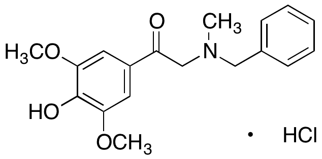 2-(Benzylmethylamino)-1-(4-hydroxy-3,5-dimethoxyphenyl)ethanone Hydrochloride - Chemical structure and product image