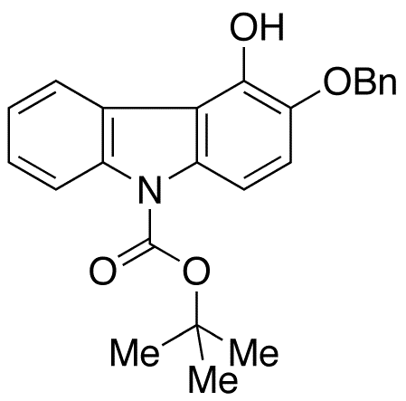 3-Benzyloxy-9H-carbazol-4-ol N-Carboxylic Acid tert-Butyl Ester - Chemical structure and product image