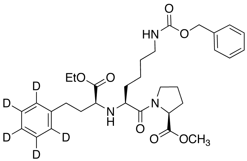 N-Benzyloxycarbonyl (S)-Lisinopril-d5 Ethyl Methyl Diester - Chemical structure and product image