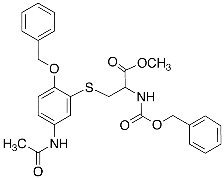 N-Benzyloxycarbonyl-5-(3-acetamido-6-benzyloxypenyl)cysteine Methyl Ester - Chemical structure and product image