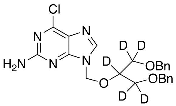 9-[[2-Benzyloxy-1-(benzyloxymethyl)-ethoxy]-methyl]-6-chloroguanine-d5 - Chemical structure and product image