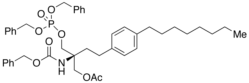 (S)-2-(Benzyloxycarbonyl)amine-2-(acetoxy)methyl-1-(dibenzyl)phosphoryloxy-4-(4-octylphenyl)butane - Chemical structure and product image