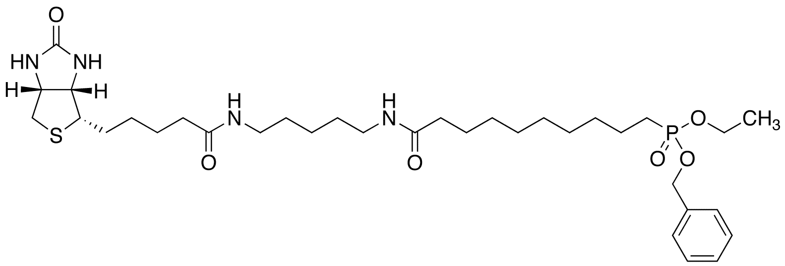 10-Benzyloxyethoxyphosphinyl-N-biotinamidopentyldecanamide - Chemical structure and product image