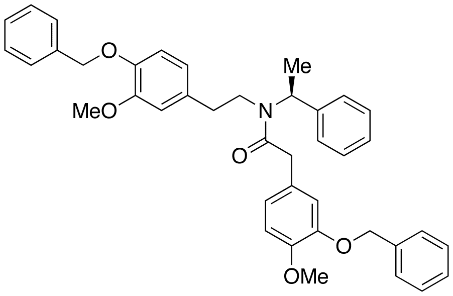 N-[2-(4-Benzyloxy-3-methoxyphenyl)ethyl]-3-benzyloxy-4-methoxy-N-[(1S)-1-phenylethyl]benzeneacetamide - Chemical structure and product image