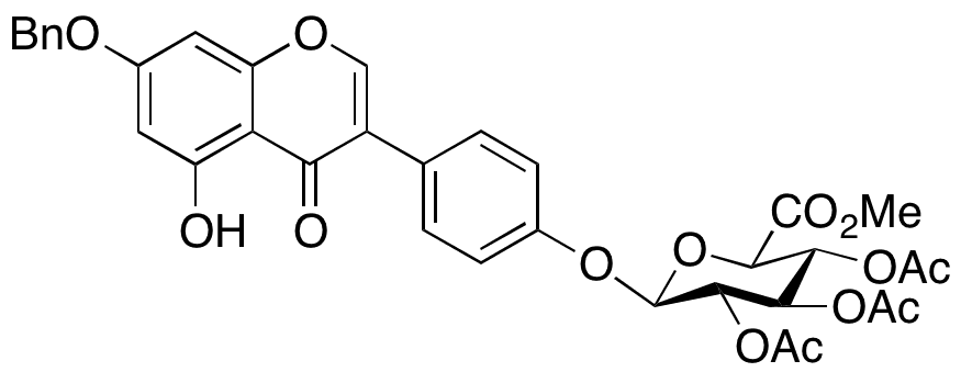 Benzyloxy Genistein 2,3,4-Triacetate-beta-D-glucopyranuronic Acid Methyl Ester - Chemical structure and product image