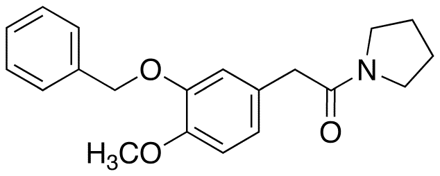 2-[3-(Benzyloxy)phenyl-4-methoxy-]-1-(1-pyrrolidinyl)ethanone - Chemical structure and product image